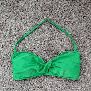 Twist Front Green Bikini Top XS removable strap